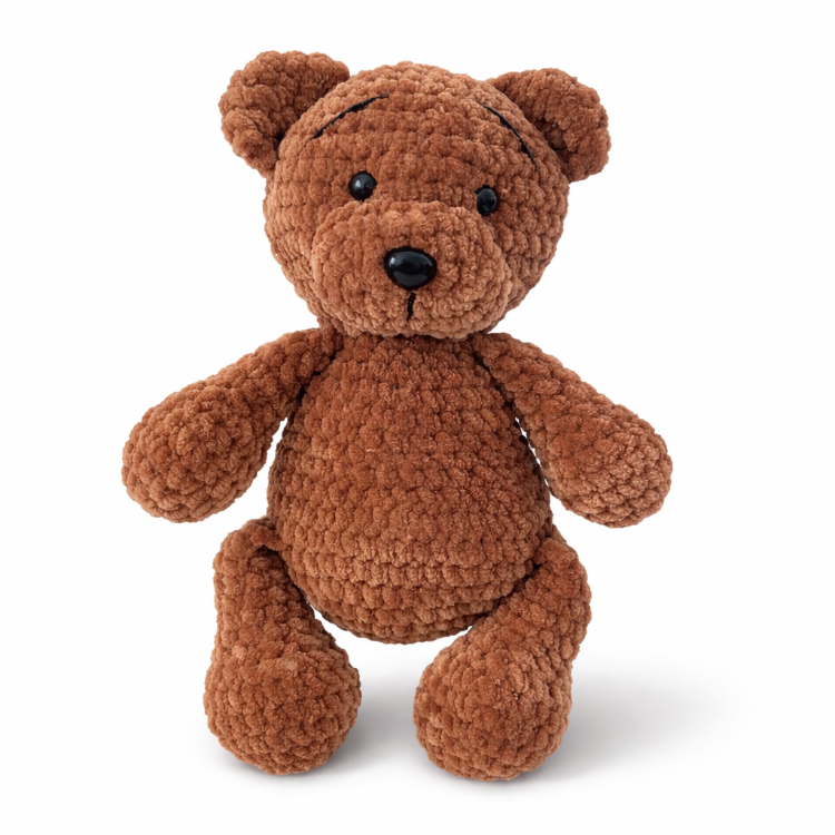 El Yapımı Kadife Ayıcık Amigurumi - Yumuşacık Örgü Ayı Uyku Arkadaşı