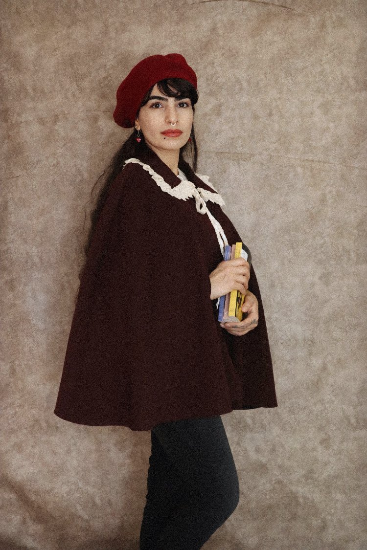 VİNTAGE BORDO PELERİN
