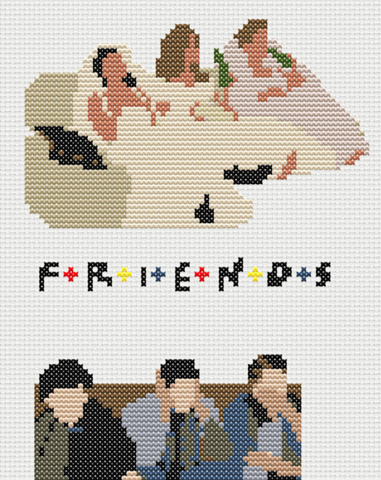 Desen- friends kanaviçe şablon
