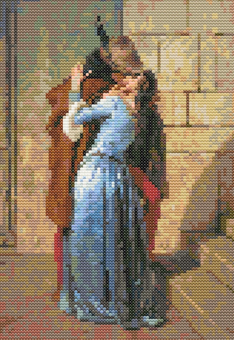 Francesco Hayez The Kiss kanaviçe deseni 15 x 22 cm 39 renk