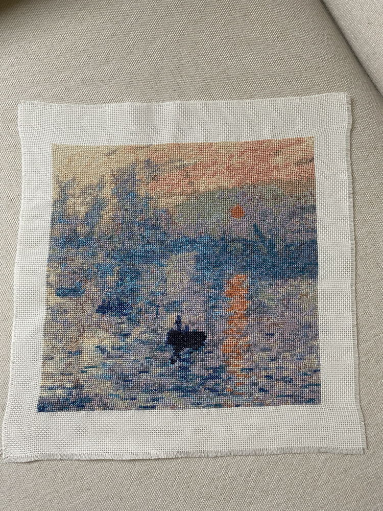 Monet Sunrise kanaviçe tablo