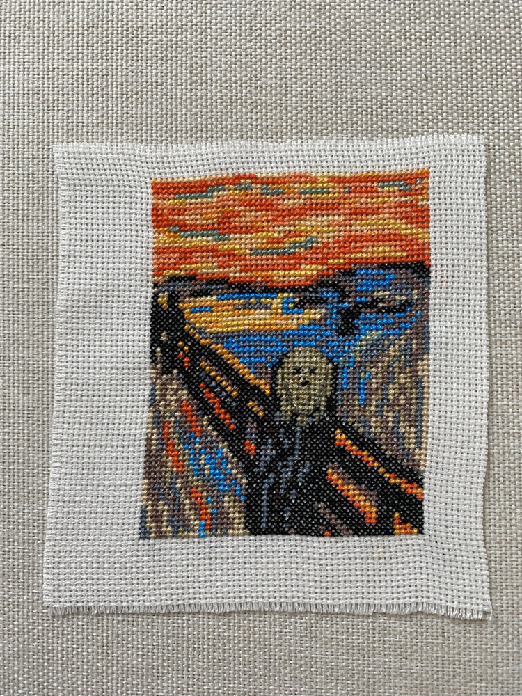 Çığlık Edvard Munch kanaviçe tablo