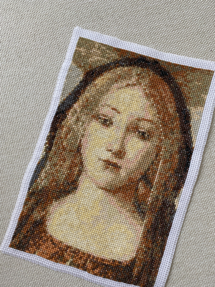 Botticelli virgin and child kanaviçe tablo