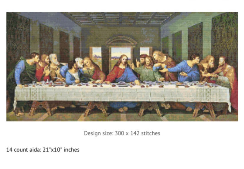 Son akşam yemeği- leonardo da vinci kanaviçe desen 25x53 cm