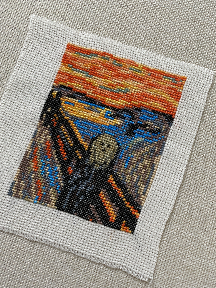 Çığlık Edvard Munch kanaviçe tablo