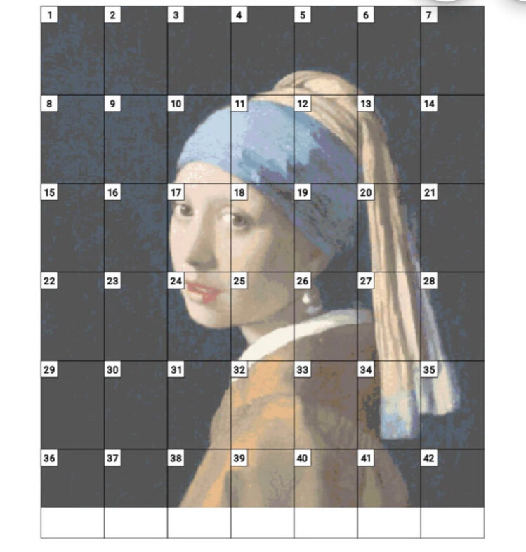 İnci küpeli kız johannes vermeer kanaviçe desen 63x71 cm