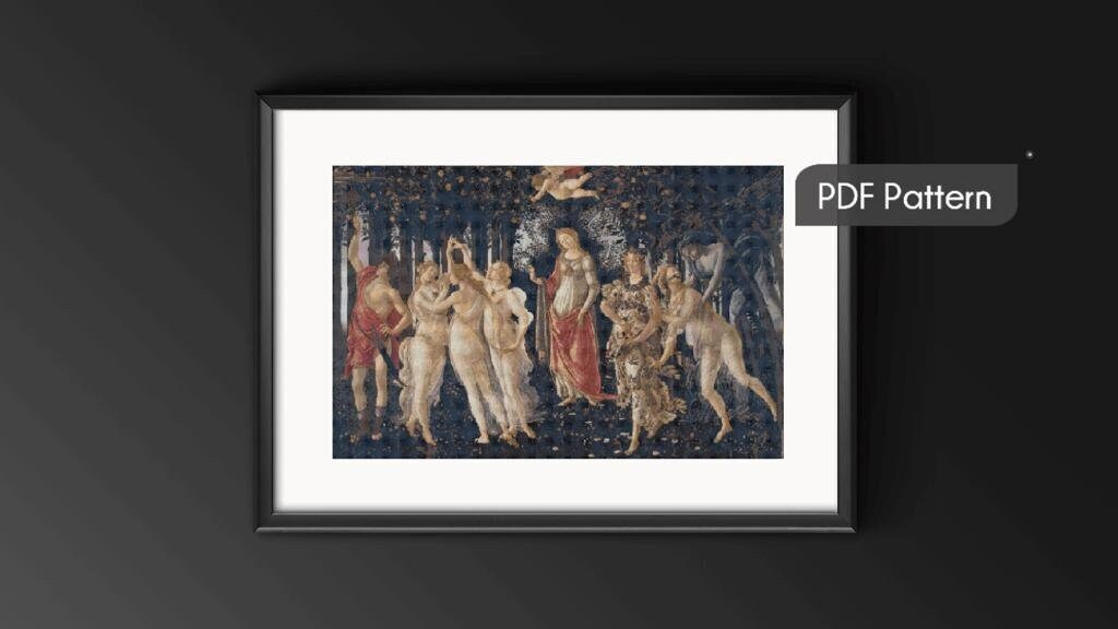 Primavera Sandro Botticelli kanaviçe deseni large pattern