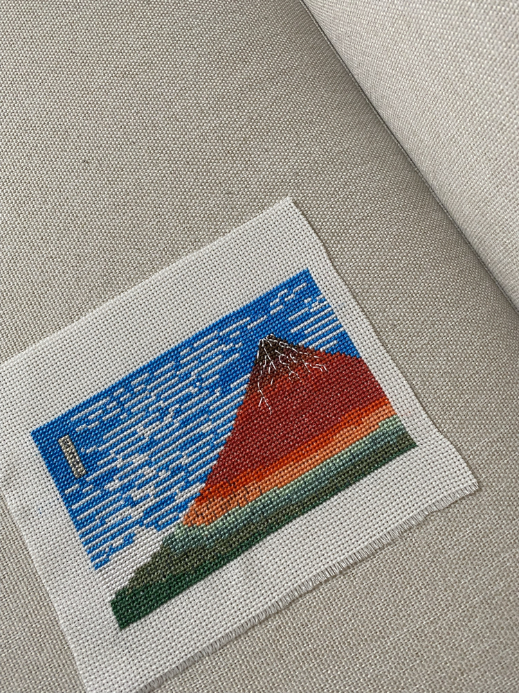 Red Fuji Hokusai Kanaviçe Tablo