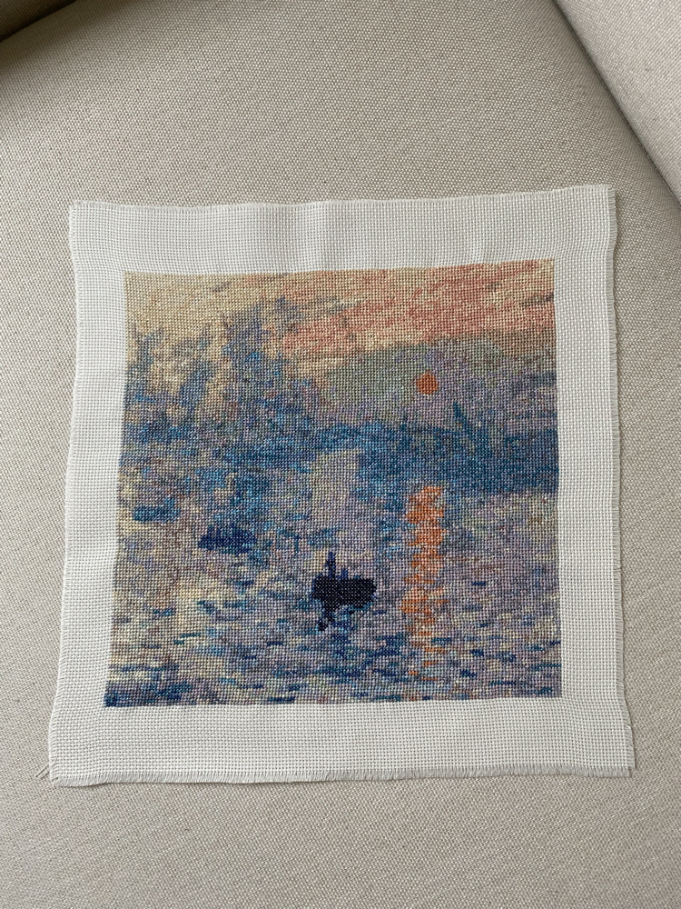 Monet Sunrise kanaviçe tablo