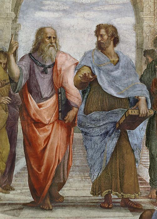 Platon ve Aristoteles Kanaviçe tablo