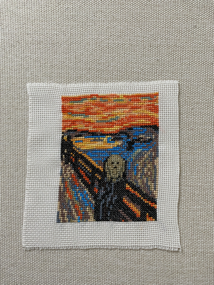 Çığlık Edvard Munch kanaviçe tablo