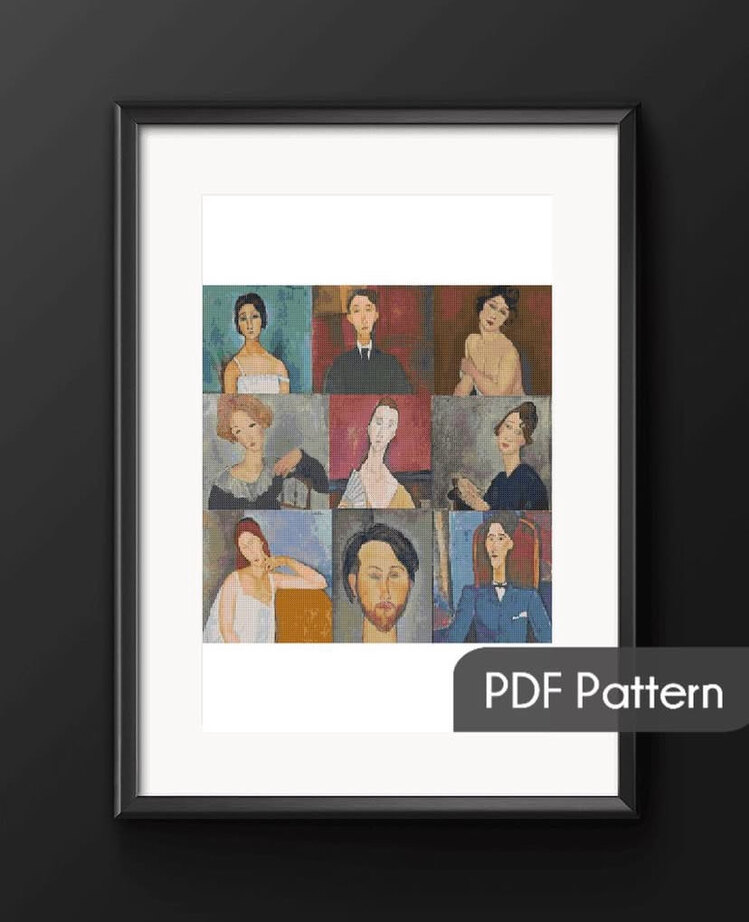Modigliani 9 kanaviçe deseni