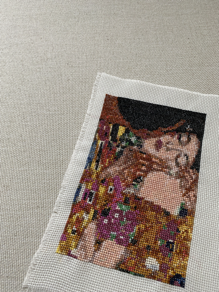 The kiss Gustav Klimt kanaviçe tablo