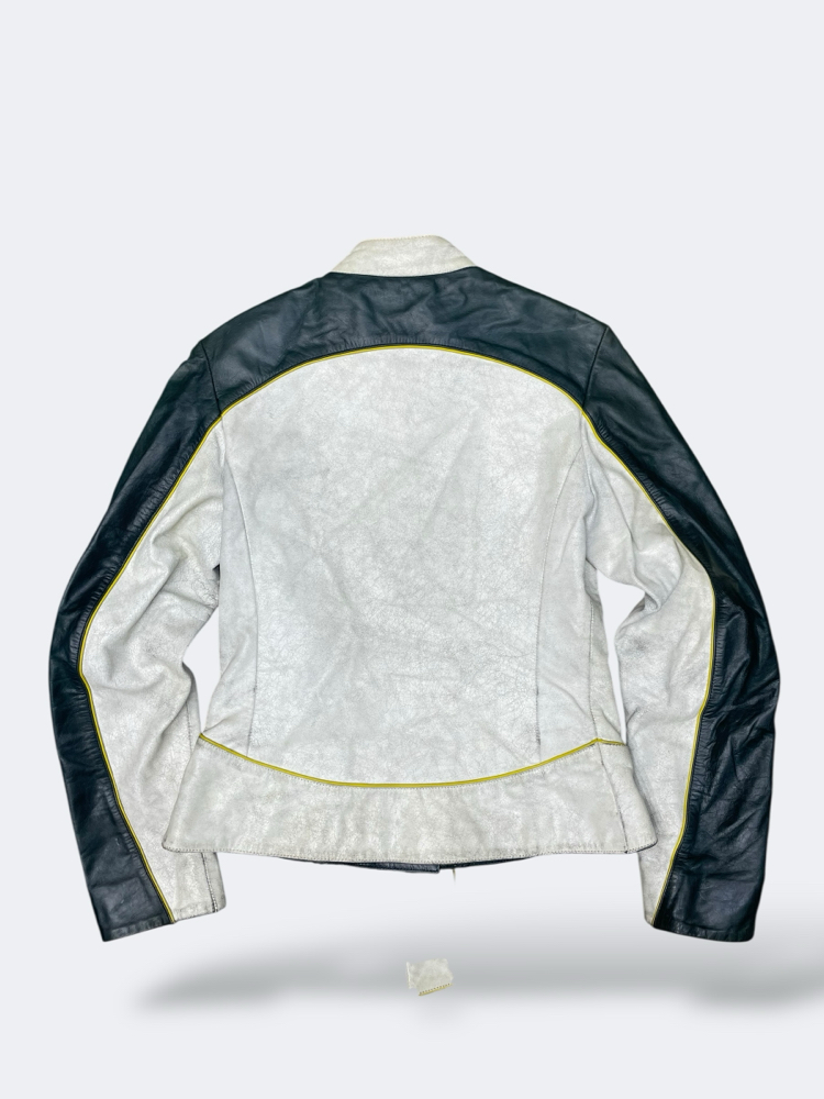 Fenerbahçe Vintage Koleksiyon Hakiki Deri Ceket Biker Y2K