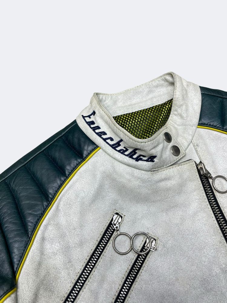 Fenerbahçe Vintage Koleksiyon Hakiki Deri Ceket Biker Y2K