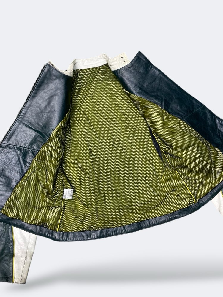 Fenerbahçe Vintage Koleksiyon Hakiki Deri Ceket Biker Y2K