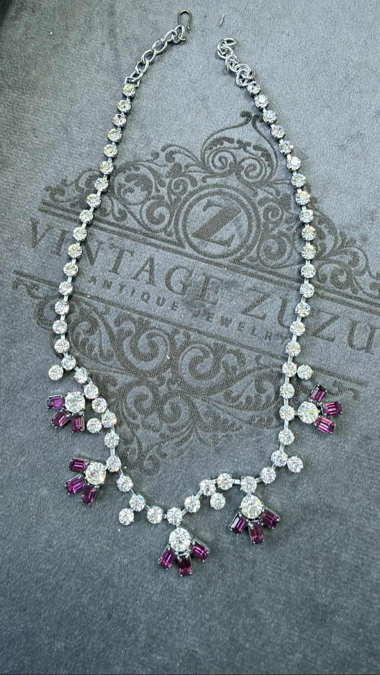 VİNTAGE viyana 1950 rhinestone kolye