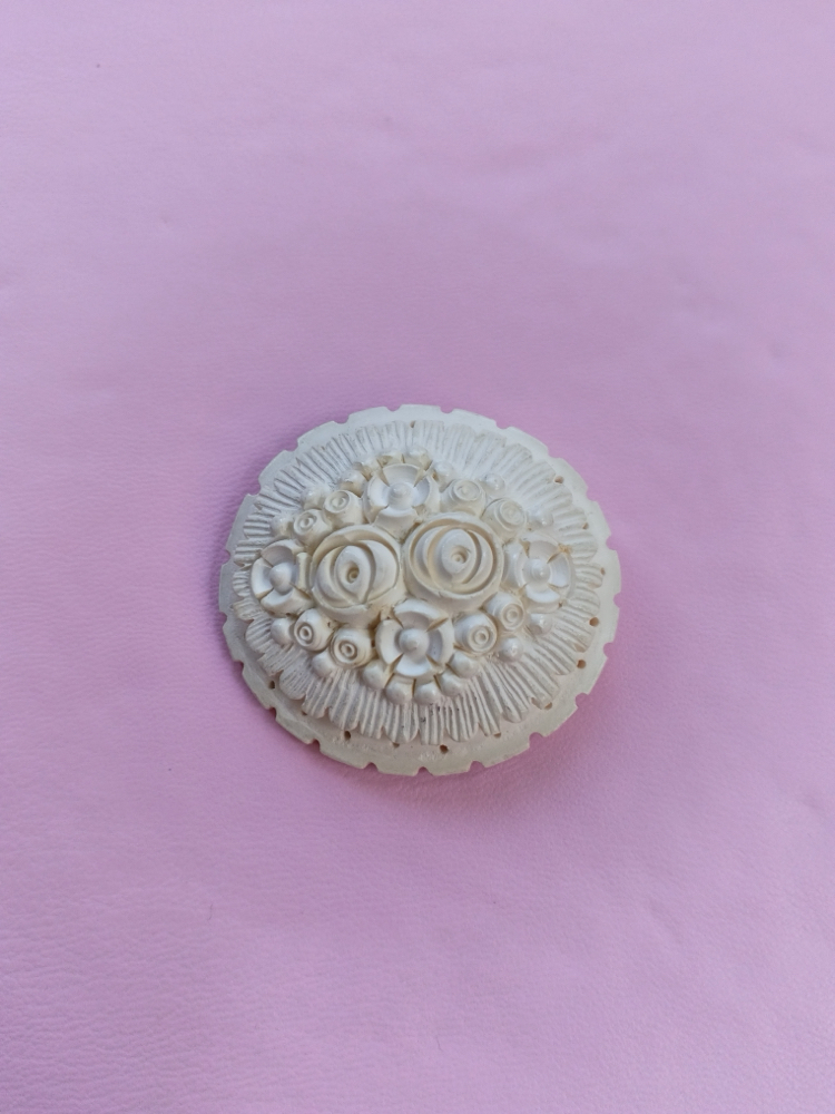 Vintage koku taşı broş eski dönem