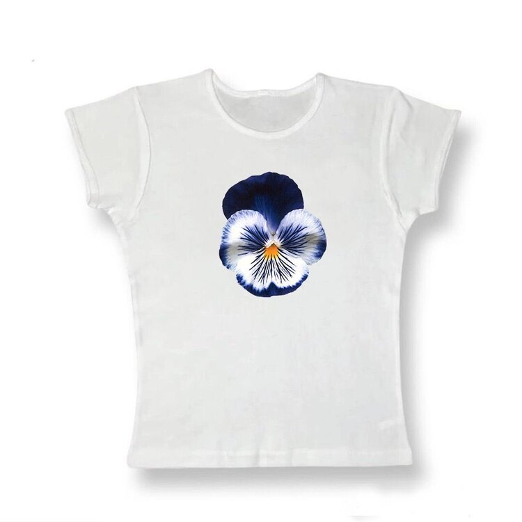 Blue flower - baby tee