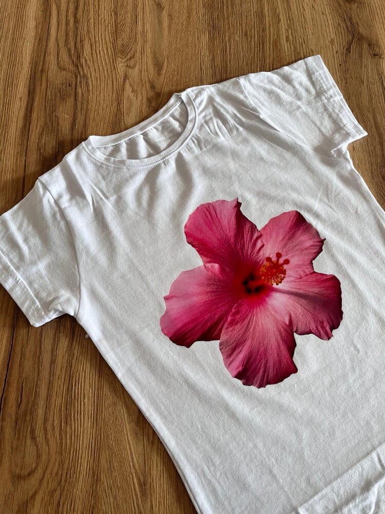 Pembe çiçek baby tee