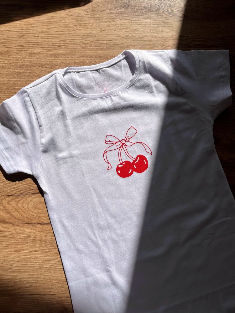cherry baby tee