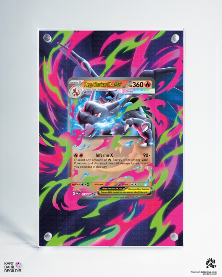 Mega Charizard X ex Double Rare - Phantasmal Flames - Extended Art Display