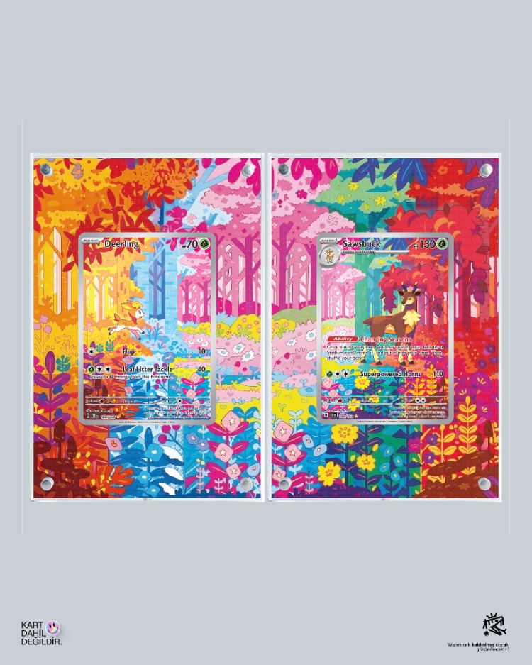 Deerling & Sawsbuck - Temporal Forces - Extended Art Display (2 Çerçeve)