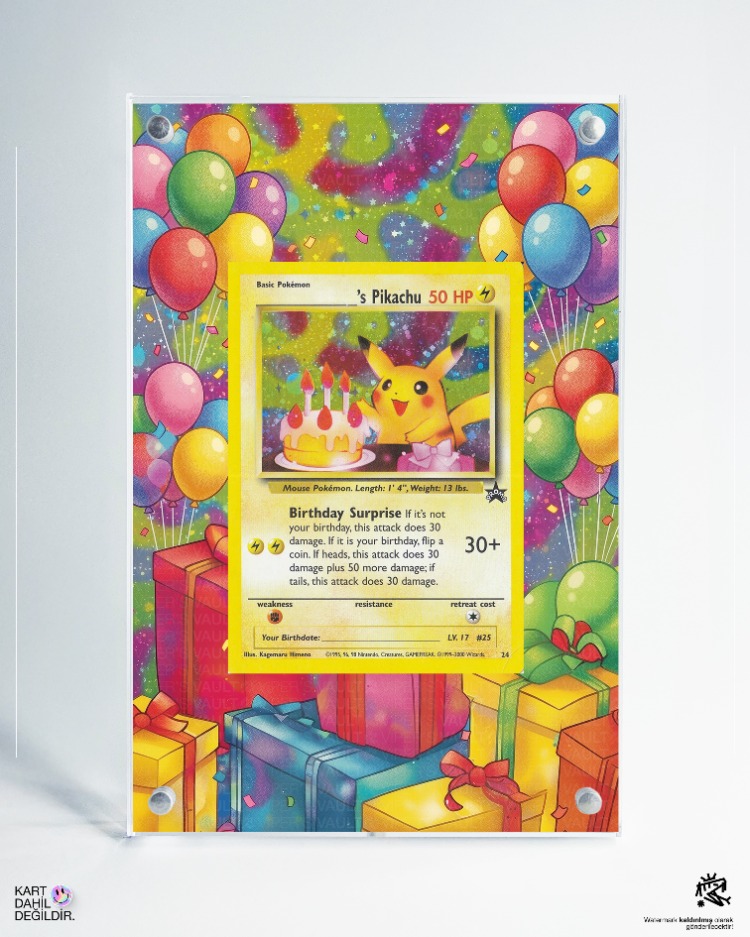 Birthday Pikachu - Extended Art Display
