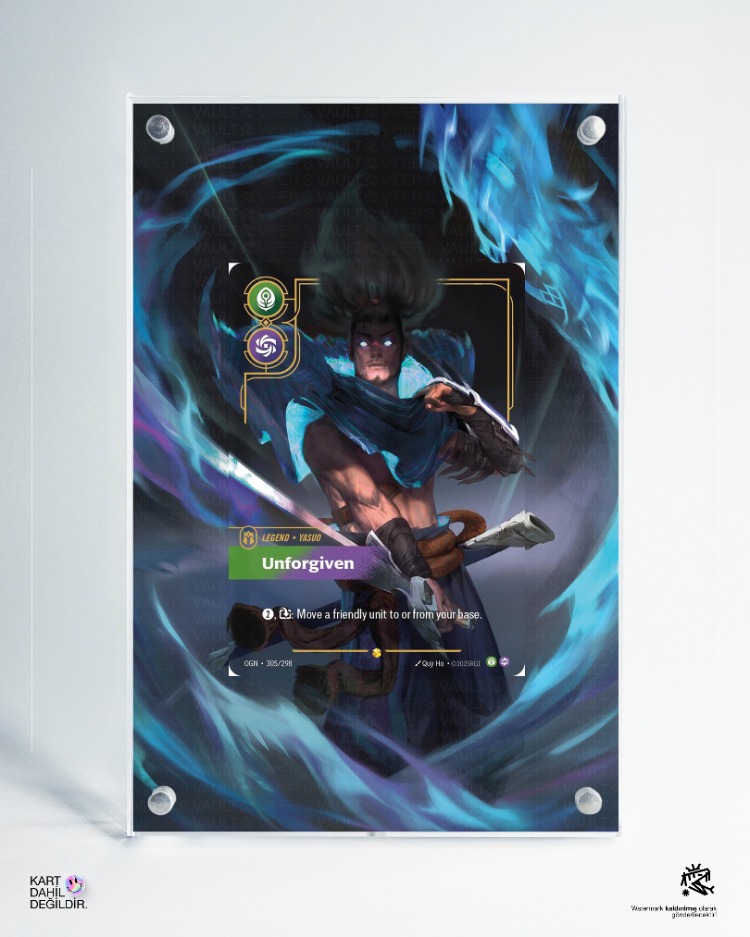 Yasuo Unforgiven - Riftbound Origins - Extended Art Display