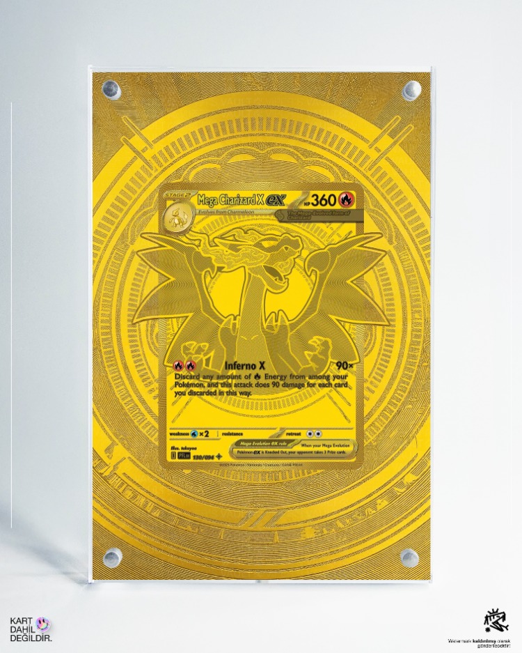 Mega Charizard X - Gold - Extended Art Display