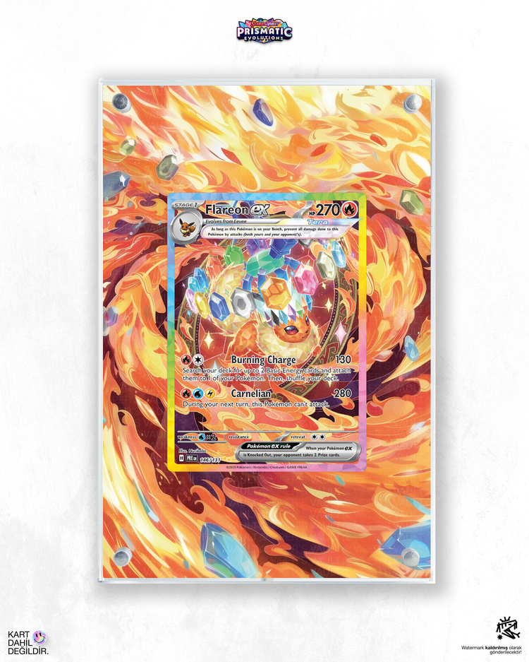 Flareon ex Prismatic Evolutions - Extended Art Display