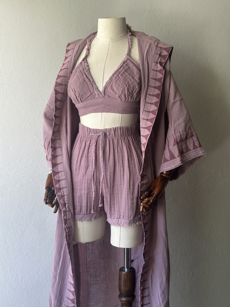 Özel Tasarım 3lü Takım - kimono, büstiyer, şort