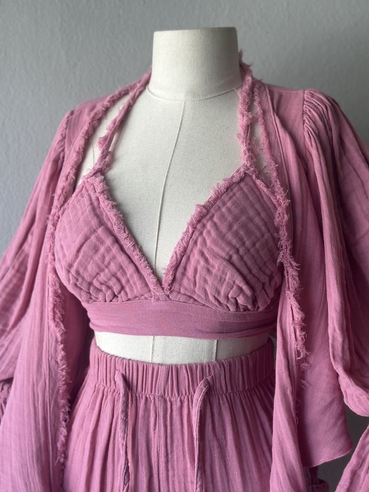 Özel tasarım boho - 3lü takım - pembe 
