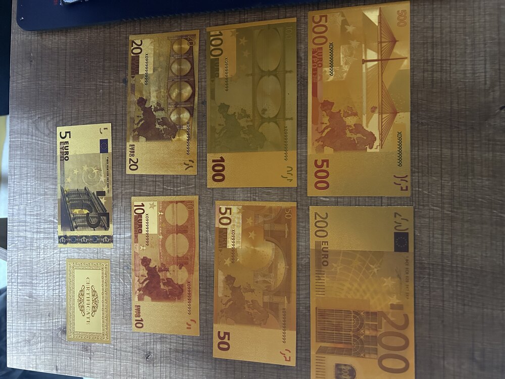 24 Ayar Altın Kaplama Euro Seti
