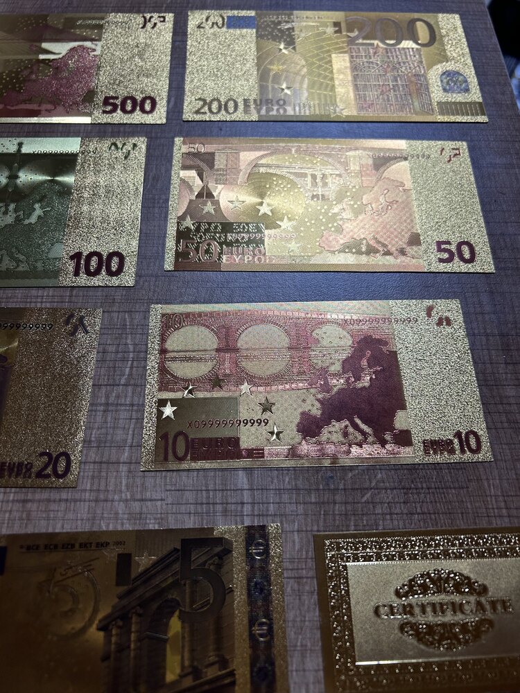 24 Ayar Altın Kaplama Euro Seti