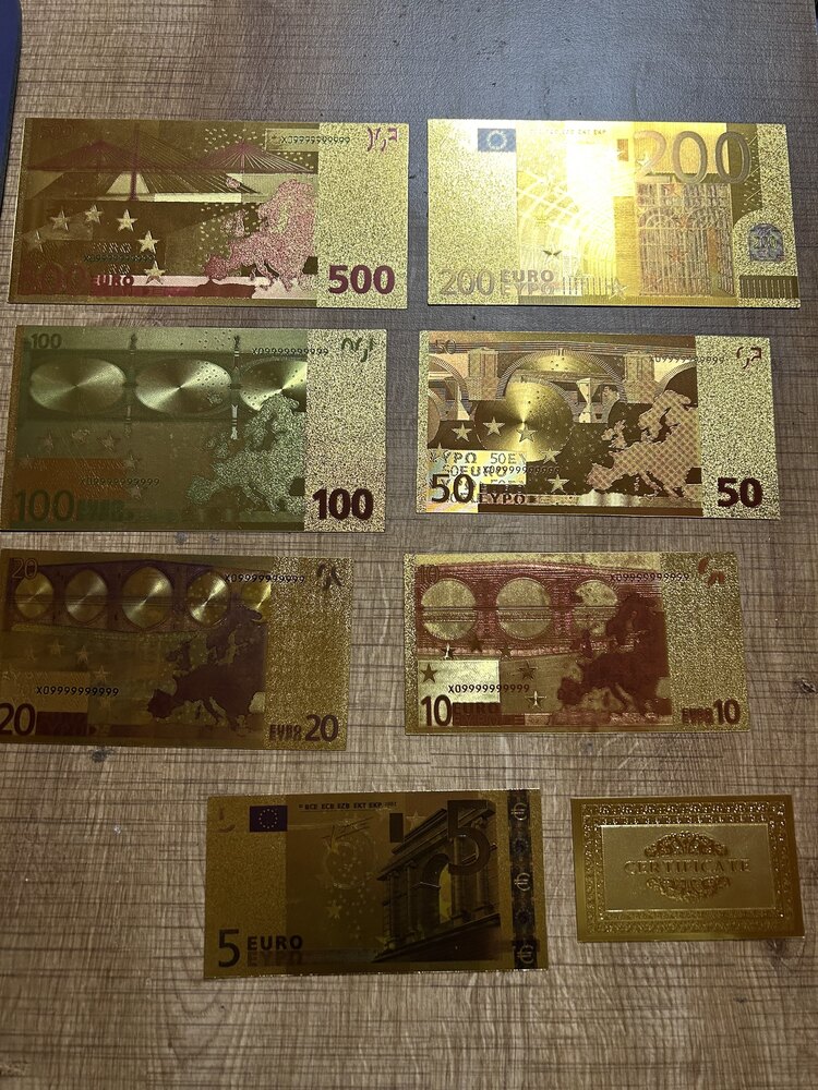 24 Ayar Altın Kaplama Euro Seti
