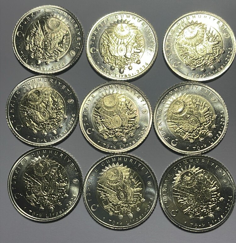 9’lu Osmanlı Padişahları Bimetal Hatıra Parası Set