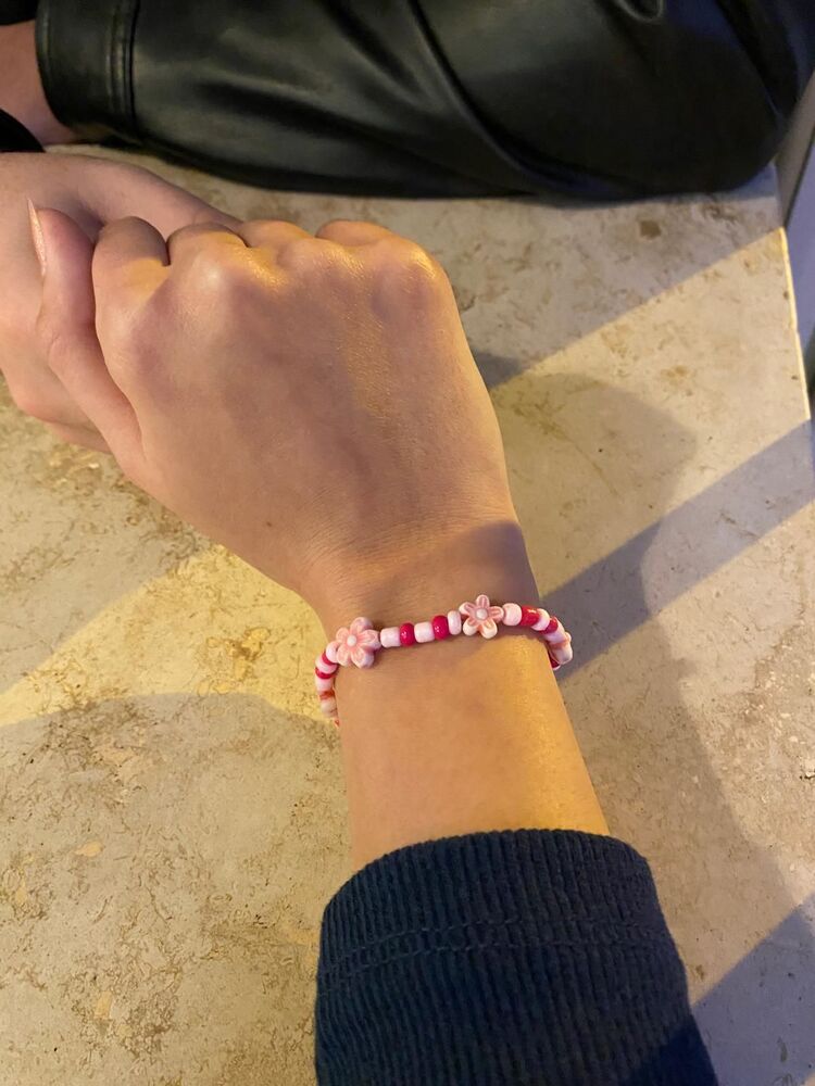 Pembe Çiçek Bileklik
