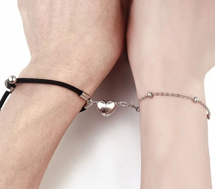 1 Çift Mıknatıslı Kalp Charm