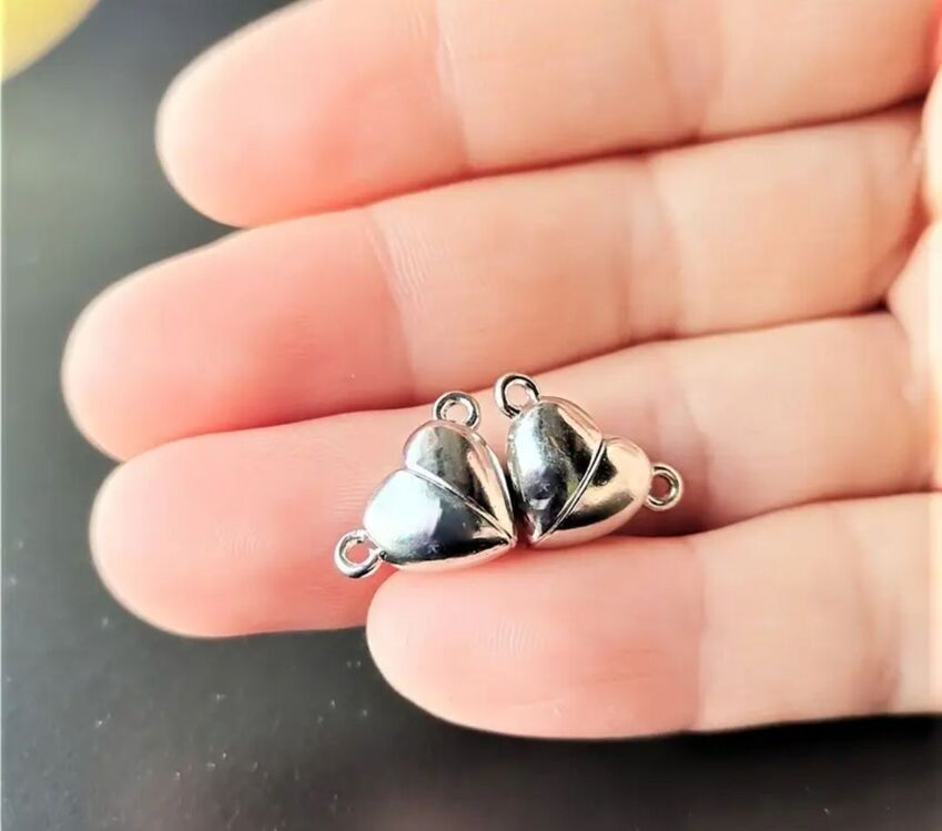 1 Çift Mıknatıslı Kalp Charm