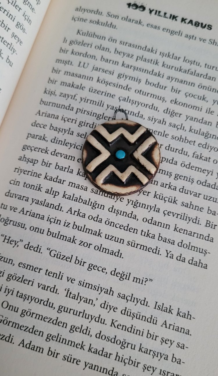 Ahşap Görünümlü Seramik Vintage Kolye Ucu