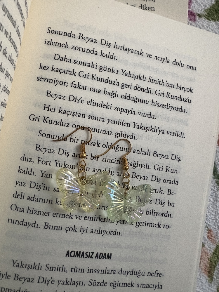 Sarı Kelebekler Küpe