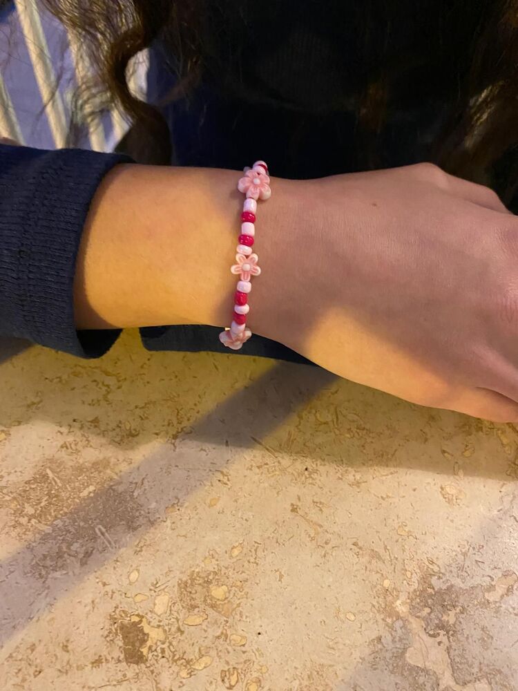 Pembe Çiçek Bileklik