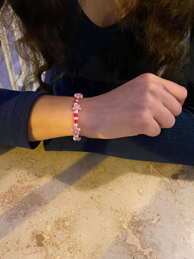 Pembe Çiçek Bileklik