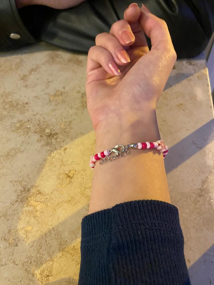 Pembe Çiçek Bileklik