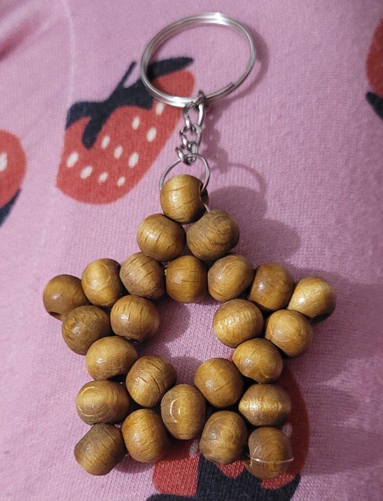 Ahşap Yıldız Anahtarlık