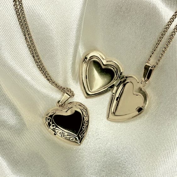 Silver açılır kalp kolye