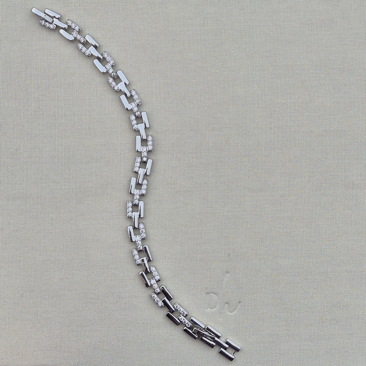 Xuping Silver Geometrik Desen Bileklik
