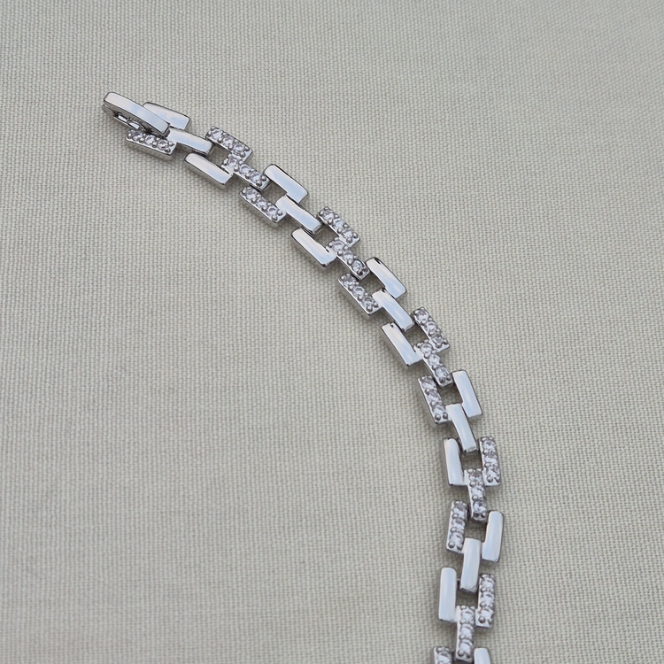 Xuping Silver Geometrik Desen Bileklik