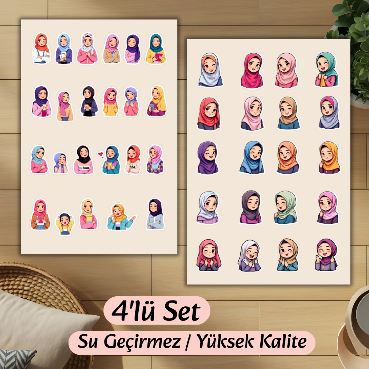 4'lü Hijab Sticker D00011